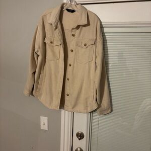 Cream Button-Up Shacket